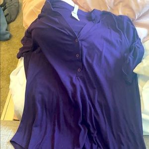 Women’s xl purple top 3/4 sleeve